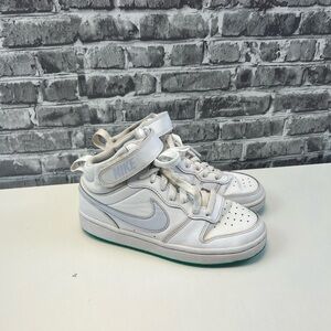 Nike Kids White and Gray High-Top Sneakers